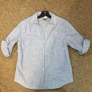 Bit & Bridle Light Blue Casual Button-Down Shirt 100% cotton